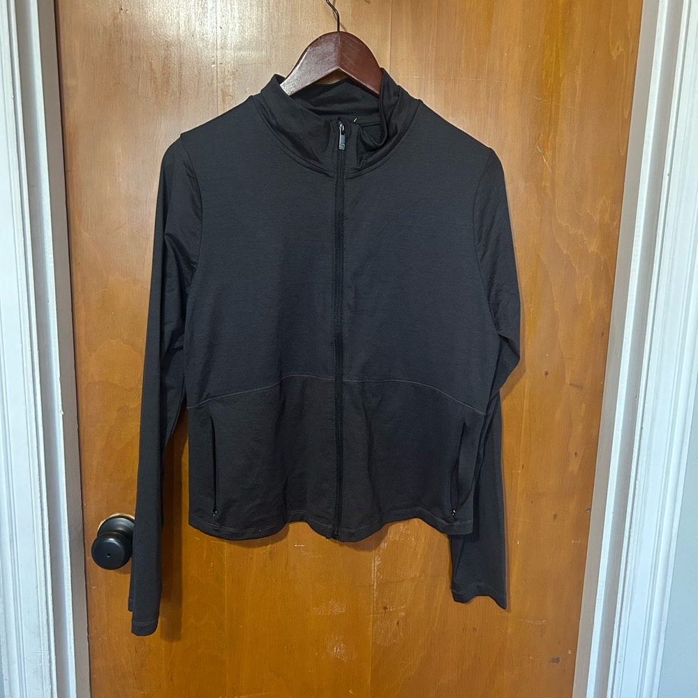 All In Motion Soft Stretch Full Zip Jacket Heathered Black XXL NWT